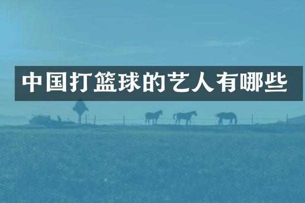 中国打篮球的艺人有哪些