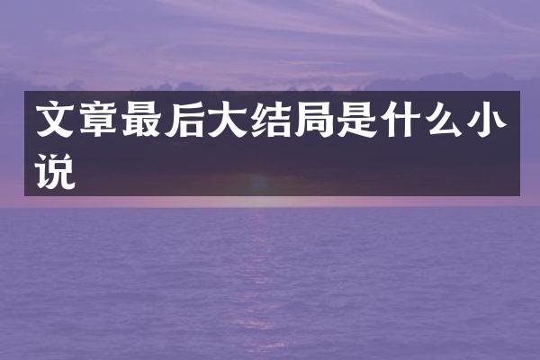 文章最后大结局是什么小说