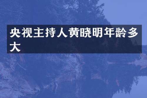 央视主持人黄晓明年龄多大