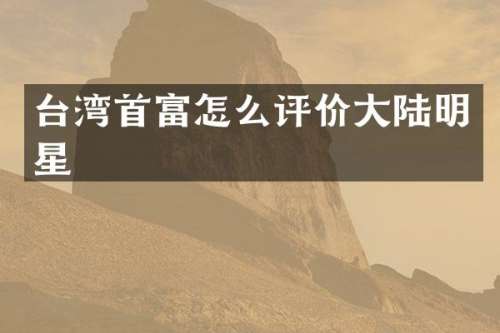 台湾首富怎么评价大陆明星