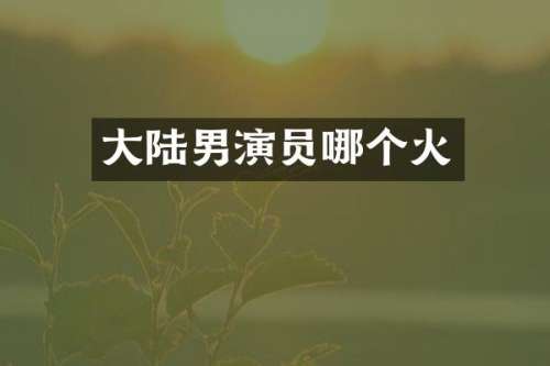 大陆男演员哪个火