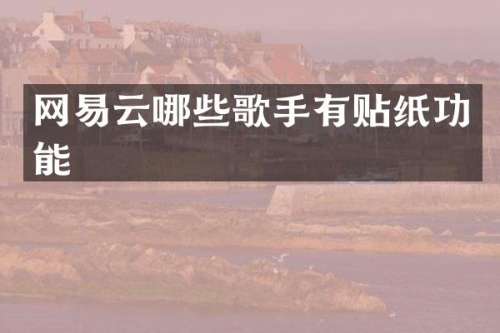 网易云哪些歌手有贴纸功能