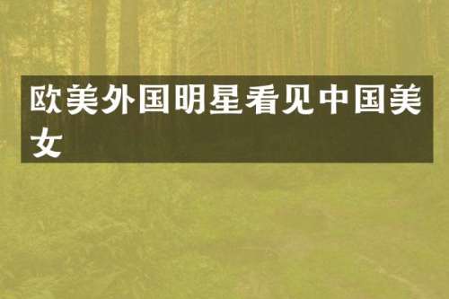 欧美外国明星看见中国