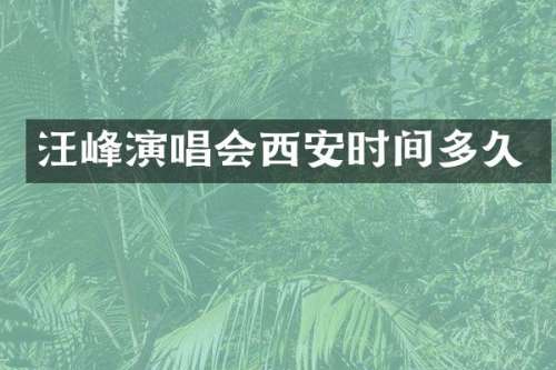 汪峰演唱会西安时间多久