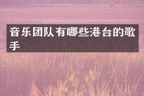 音乐团队有哪些港台的歌手