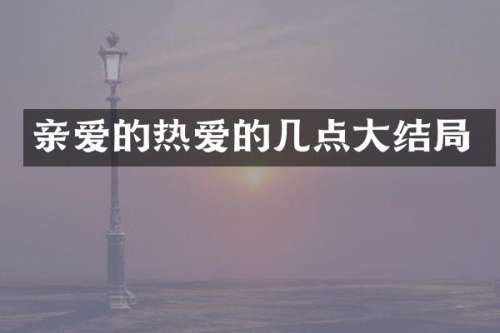 亲爱的热爱的几点大结局
