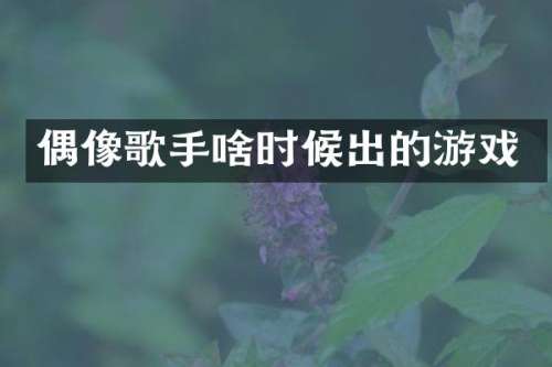 偶像歌手啥时候出的游戏