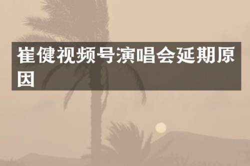 崔健视频号演唱会延期原因