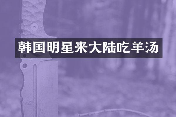 韩国明星来大陆吃羊汤