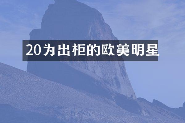 20为出柜的欧美明星