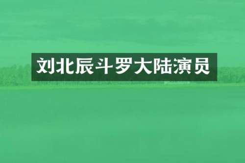 刘北辰斗罗大陆演员