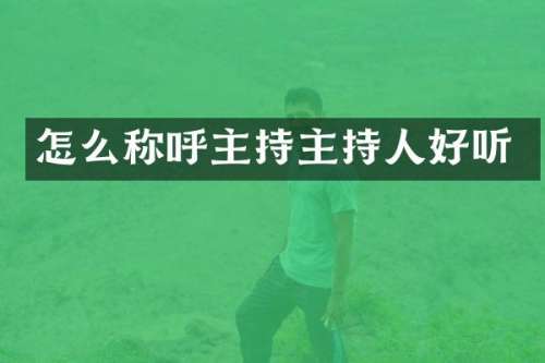 怎么称呼主持主持人好听