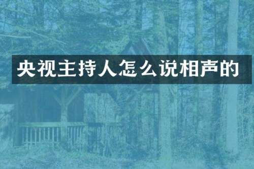 央视主持人怎么说相声的