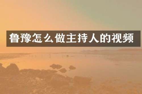 鲁豫怎么做主持人的视频