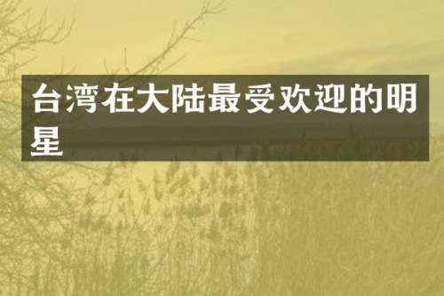 台湾在大陆最受欢迎的明星