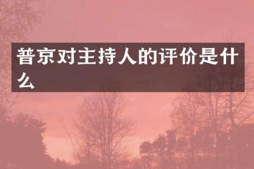 普京对主持人的评价是什么