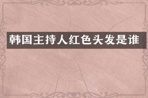 韩国主持人红色头发是谁