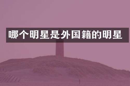 哪个明星是外国籍的明星