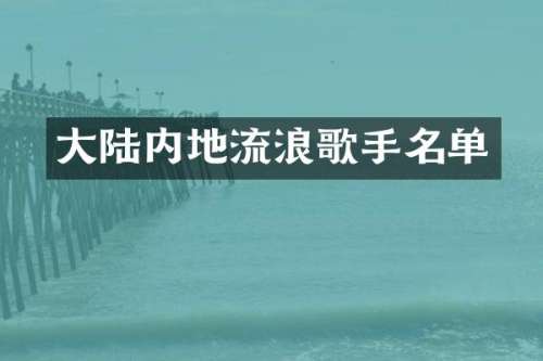 大陆内地流浪歌手名单