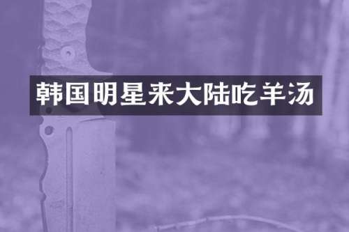 韩国明星来大陆吃羊汤