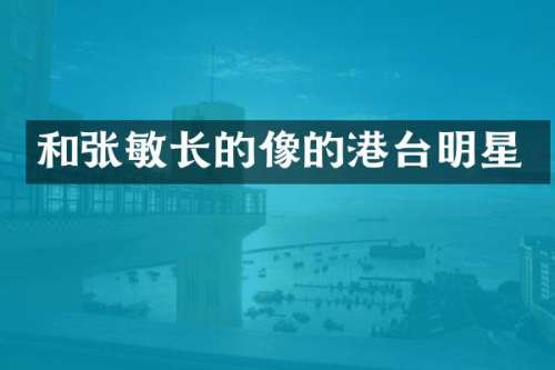 和张敏长的像的港台明星