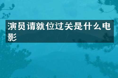 演员请就位过关是什么电影
