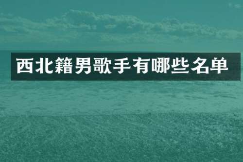西北籍男歌手有哪些名单