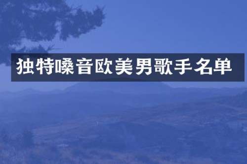 独特嗓音欧美男歌手名单