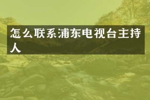 怎么联系浦东电视台主持人