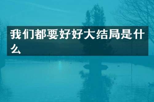 我们都要好好大结局是什么