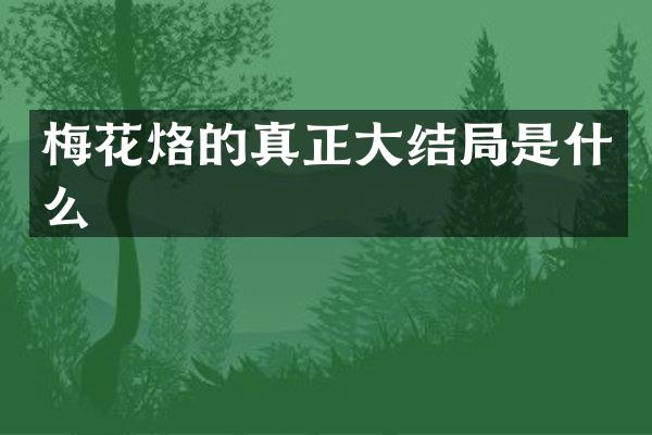 梅花烙的真正大结局是什么