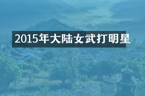 2015年大陆女武打明星