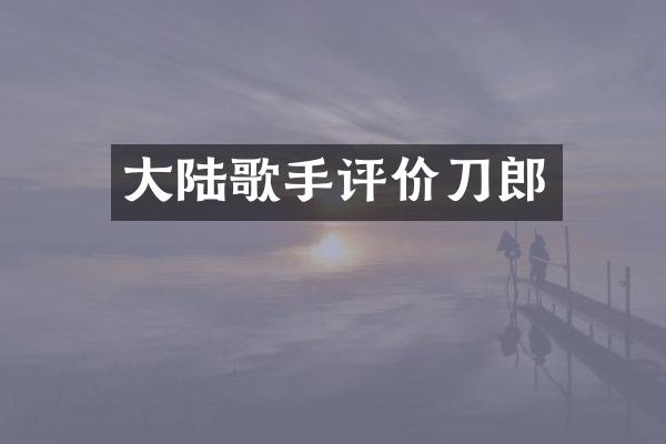 大陆歌手评价刀郎