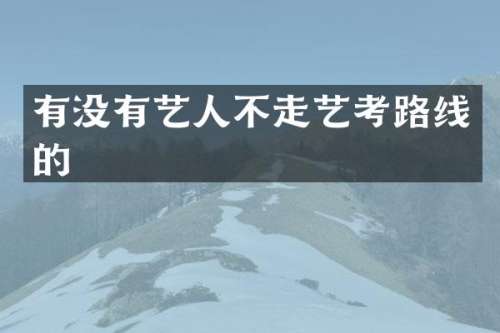 有没有艺人不走艺考路线的