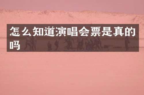 怎么知道演唱会票是真的吗