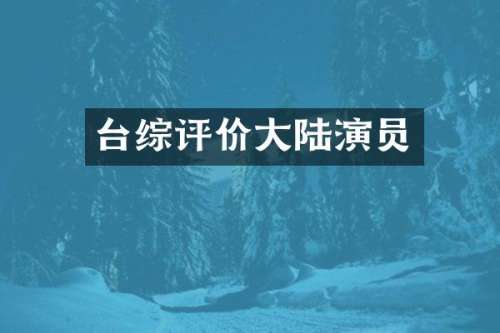台综评价大陆演员