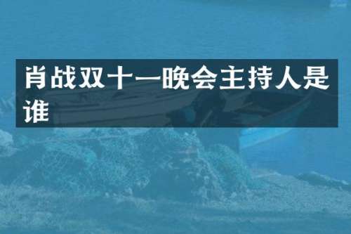 肖战双十一晚会主持人是谁