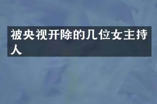 被央视开除的几位女主持人