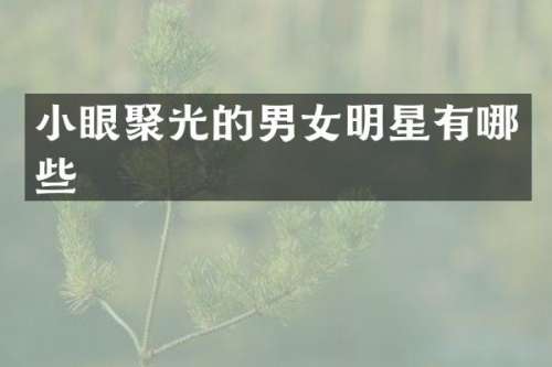 小眼聚光的男女明星有哪些