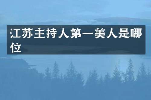 江苏主持人第一美人是哪位