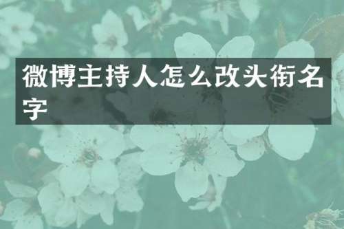 微博主持人怎么改头衔名字