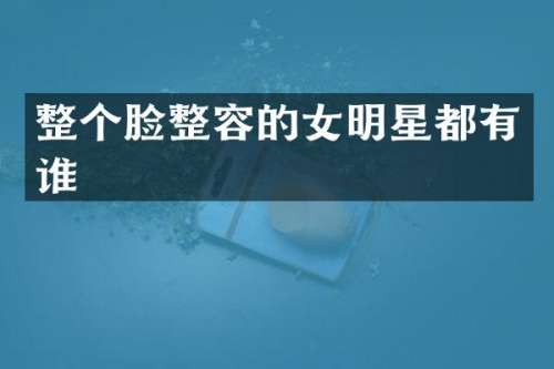 整个脸整容的女明星都有谁
