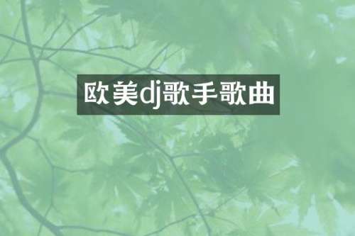 欧美dj歌手歌曲