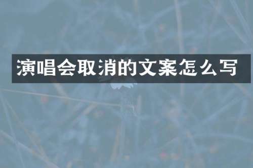 演唱会取消的文案怎么写