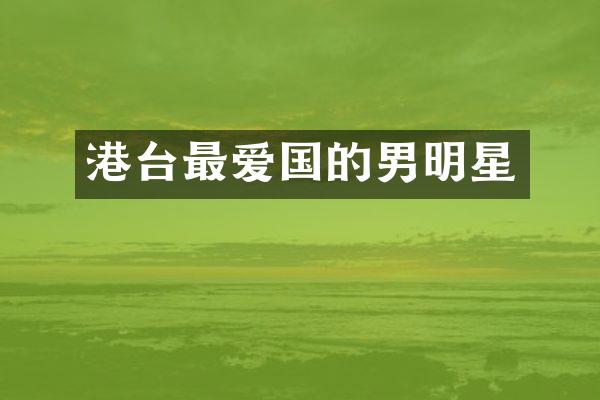 港台最爱国的男明星