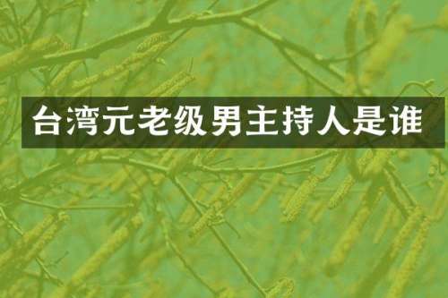 台湾元老级男主持人是谁