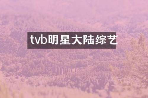 tvb明星大陆综艺