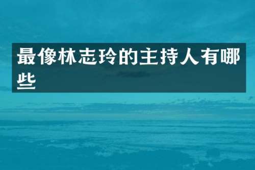 最像林志玲的主持人有哪些