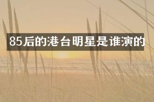85后的港台明星是谁演的