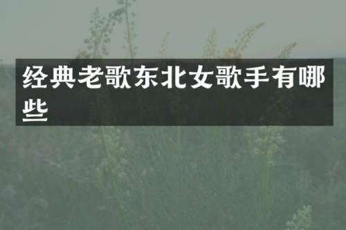 经典老歌东北女歌手有哪些